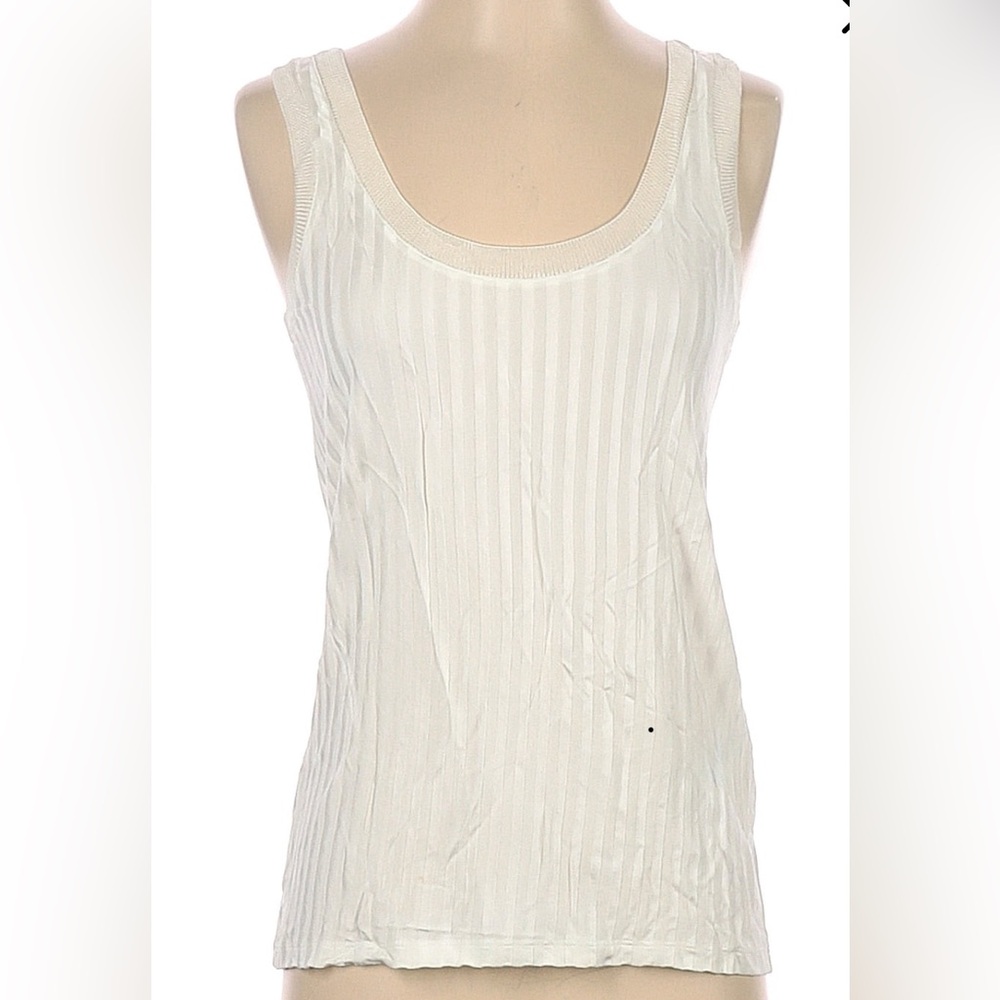 Sandro White Sleeveless Ribbed Women's Top